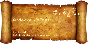 Andorka Örsi névjegykártya